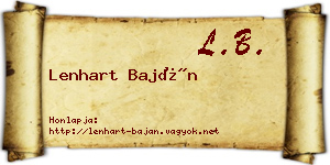 Lenhart Baján névjegykártya